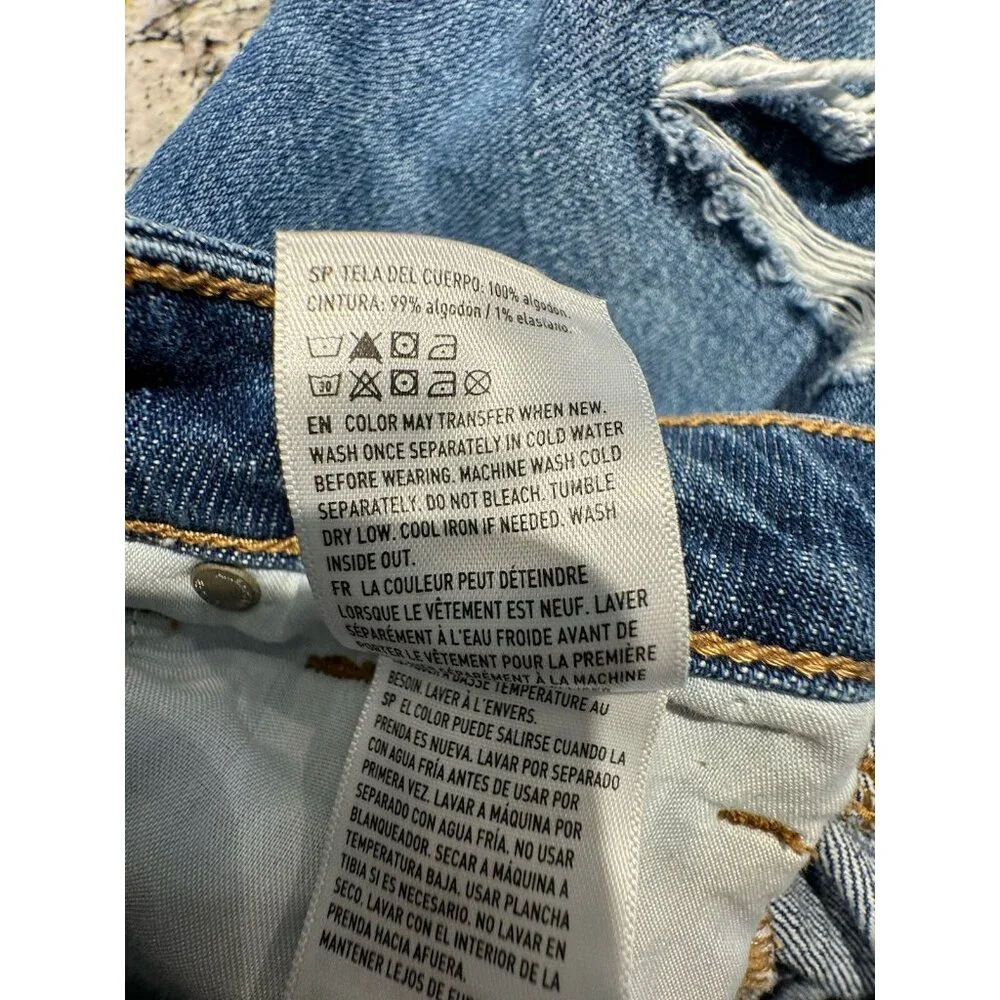 American Eagle Mom Short Size 4 Ripped Comfort Stretch Waistband Med Wash - Picture 8 of 9